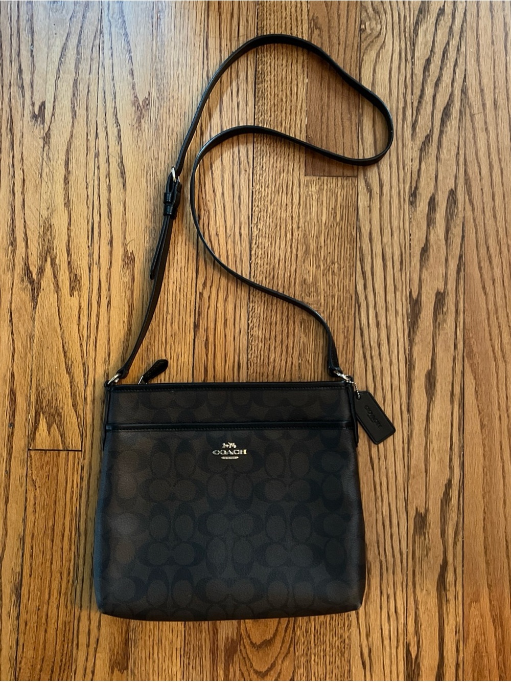 Coach Rowan File Bag In Signature Canvas Brown/Black Crossbody